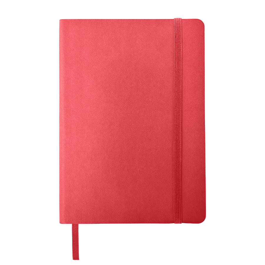 Бизнес-блокнот "RILY", формат А5,  красный, блок в точку, ярко-красный-1