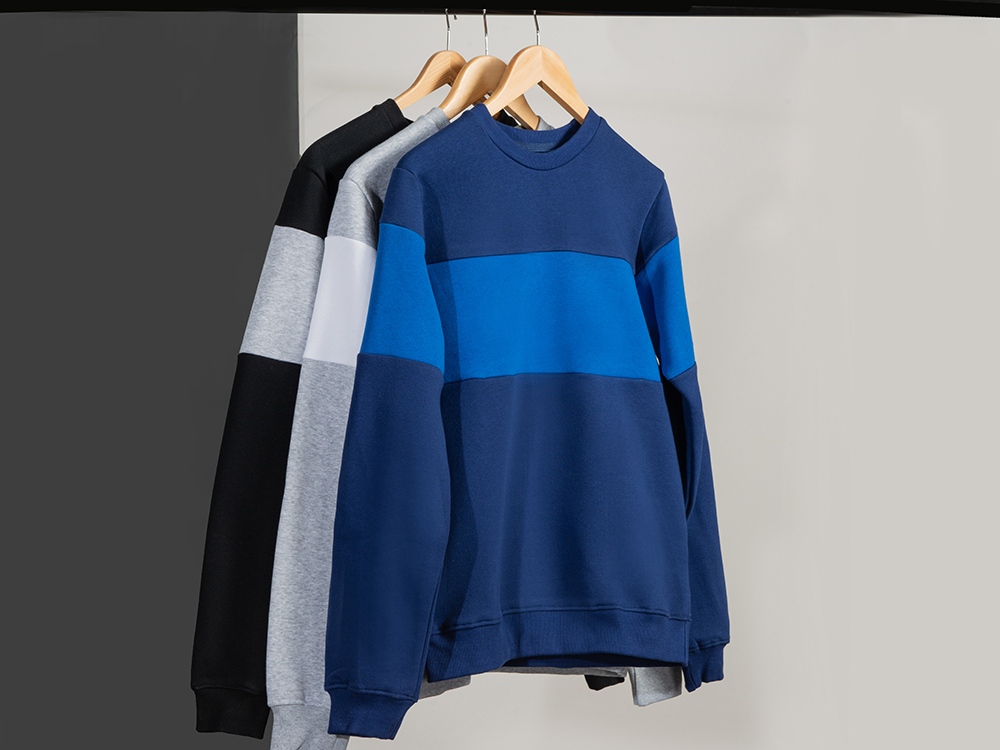 Свитшот блокинг Edinburgh, черный/серый меланж, мужской-11