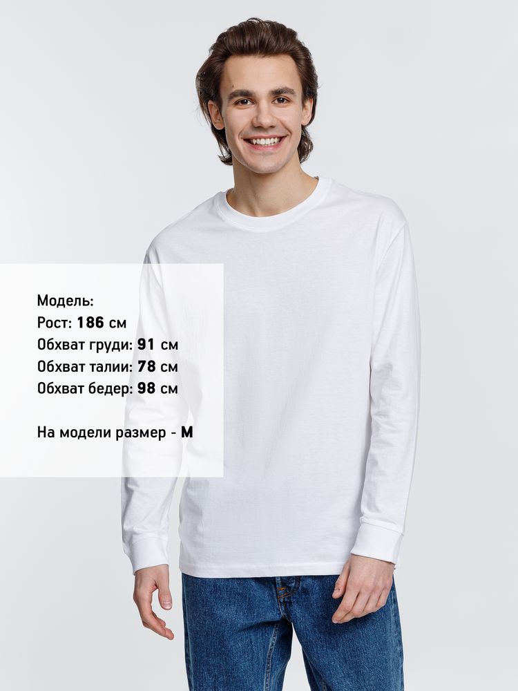 Футболка унисекс с длинным рукавом Pioneer LSL, белая-7