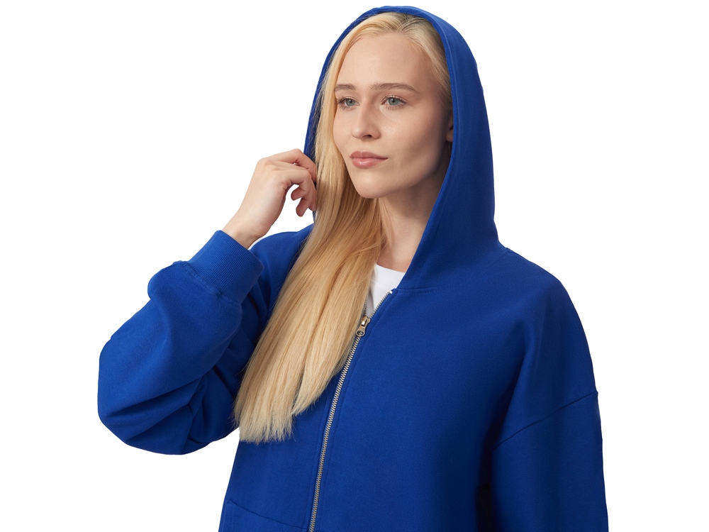 Толстовка оверсайз с капюшоном на молнии Monaco, синий классический-7