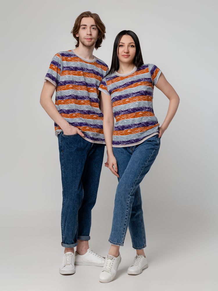 Футболка мужская Rayet двусторонняя, оранжевая с фиолетовым-6