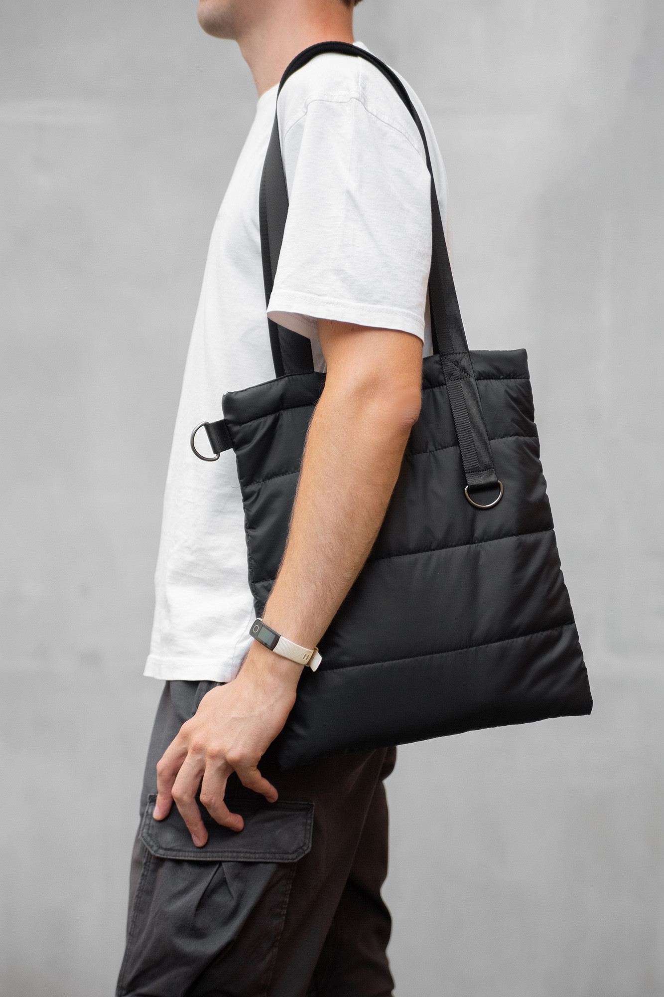 Шоппер Superbag Bubble, с магнитной кнопкой (черный)-8