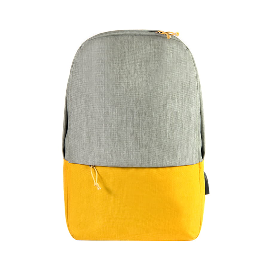 Рюкзак  "Beam", серый/желтый, 44х30х10 см, ткань верха: 100% полиэстер, подкладка: 100% полиэстер, серый, желтый-2