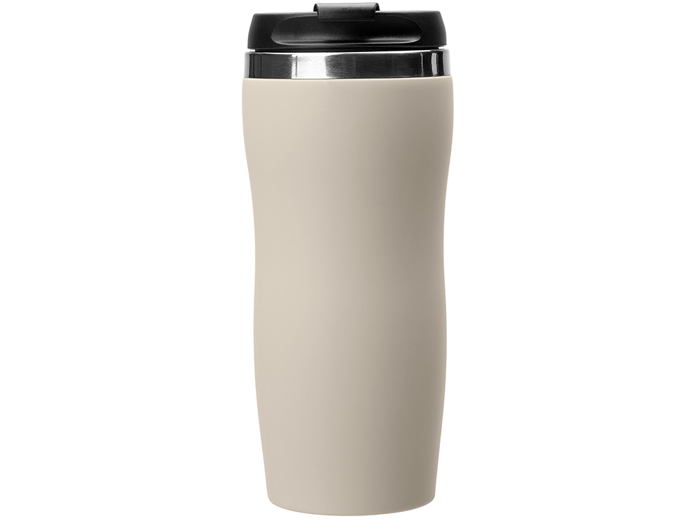 Термокружка Mony Steel 350 мл, soft touch, бежевый-2