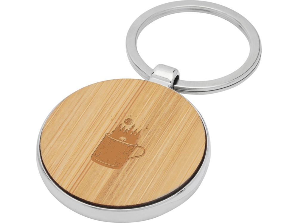 Круглый брелок Nino из бамбука, дерево-4