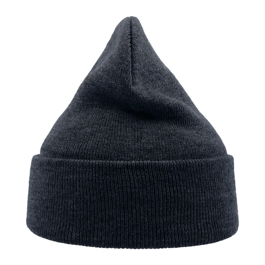 Шапка вязаная  двойная WIND с отворотом, темно-синий меланж-2