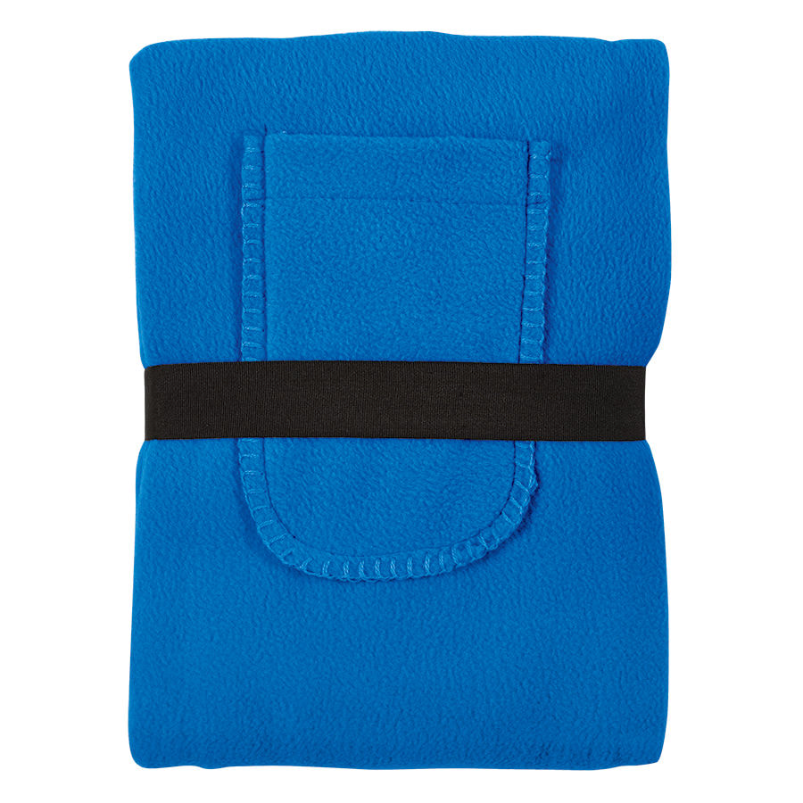 Плед  "Уютный" с карманами для ног, синий-0