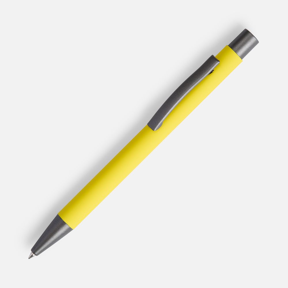 Ручка шариковая Atento Soft Touch, желтая-0