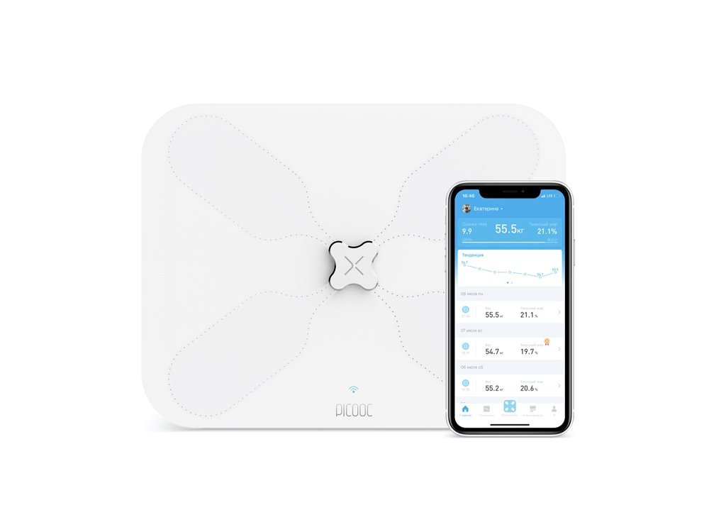 Умные диагностические весы с Wi-Fi Picooc S3 Lite White V2 (6924917717353), белый-0