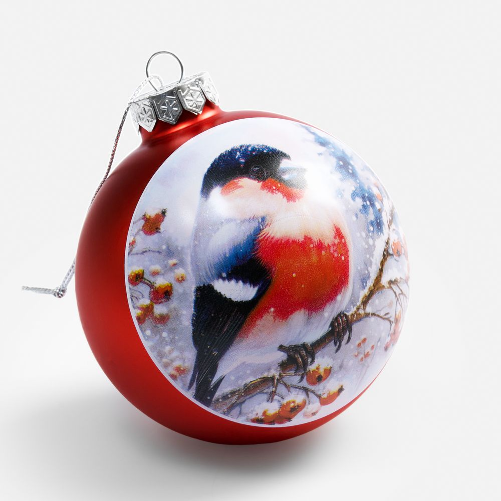 Елочный шар Finery Matt, 10 см, матовый красный-3