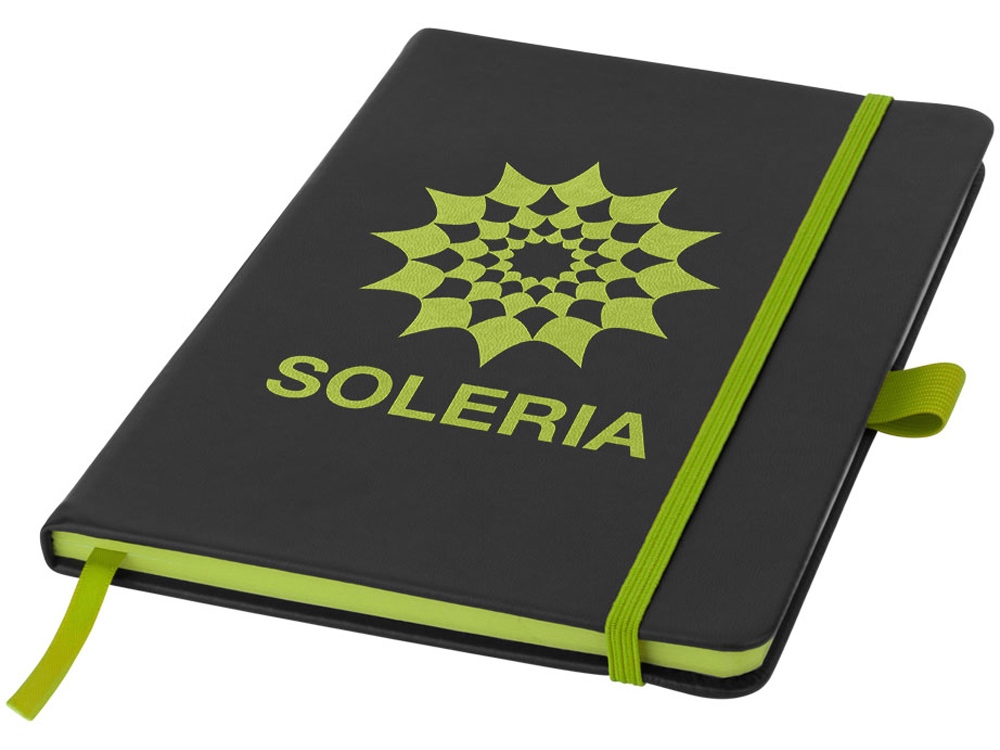 Блокнот Color edge A5, черный/лайм-4