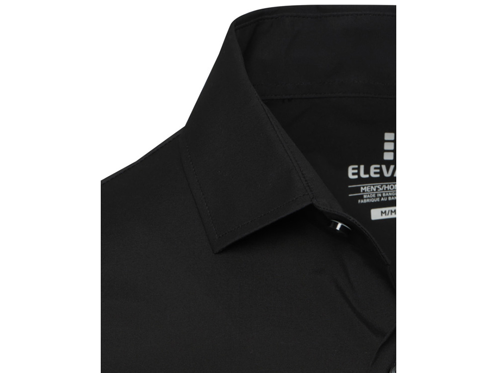 Carnelian мужская рубашка из поплина - сплошной черный-3