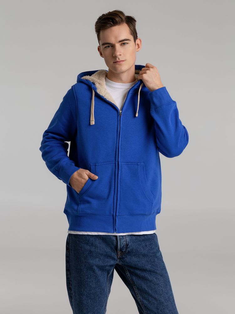 Толстовка унисекс на молнии Sherpa 280, ярко-синяя-5