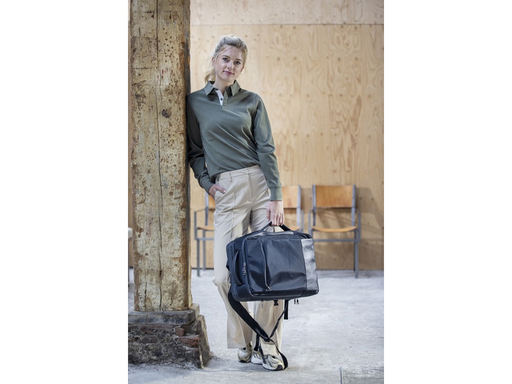 Expedition Pro расширяемый рюкзак для ноутбука из переработанных материалов по стандарту GRS,17 дюймов, объемом 35 л - сплошной черный-6