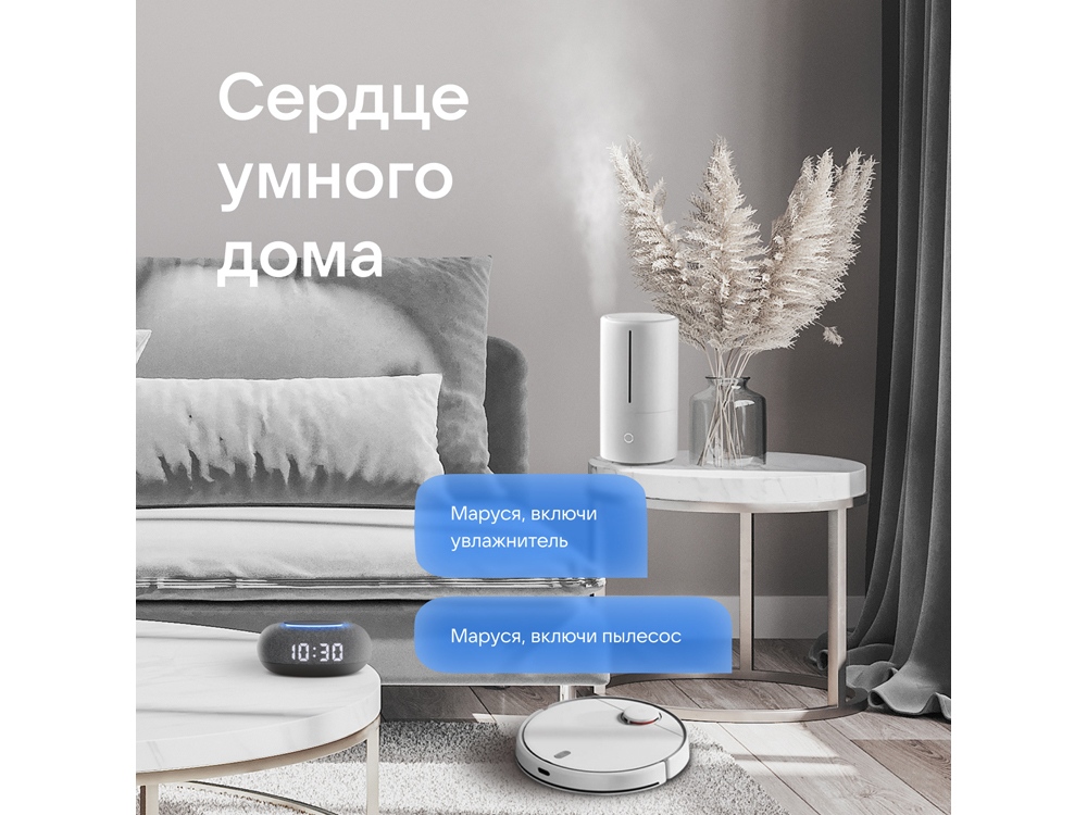 Умная колонка VK Капсула Мини с голосовым помощником Марусей, темный серый-10