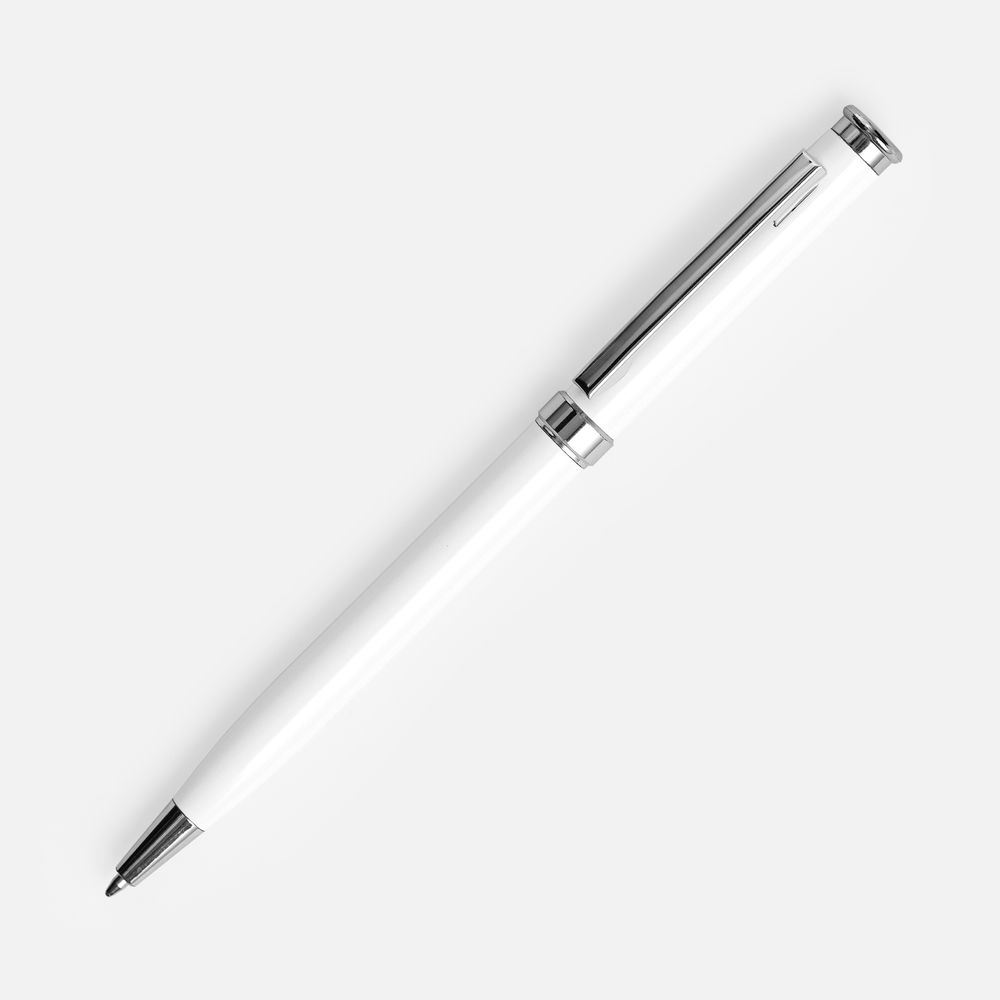 Ручка шариковая Finn Chrome, белая-0
