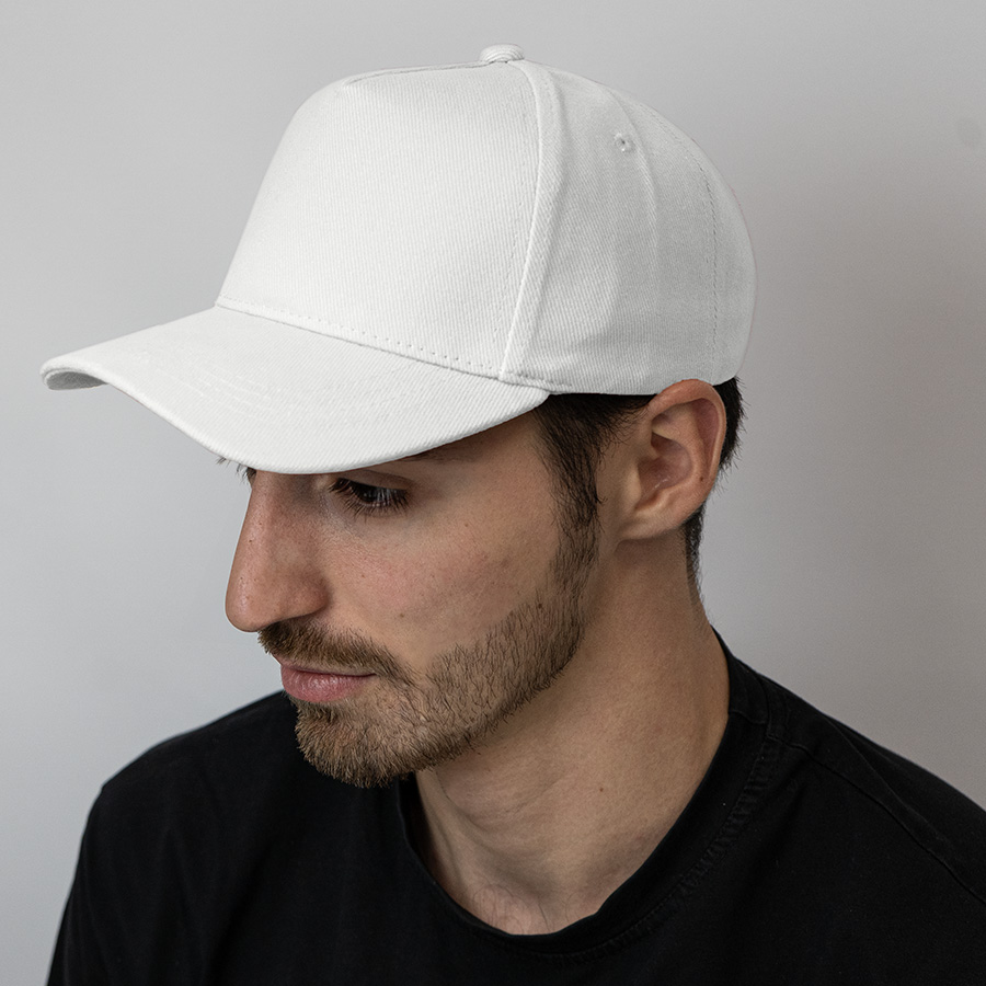 Бейсболка BOSTON, 5 клиньев, металлическая застежка, белый-1