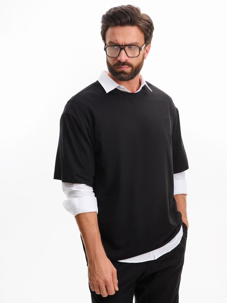 Футболка оверсайз унисекс Lavinia, черная-5