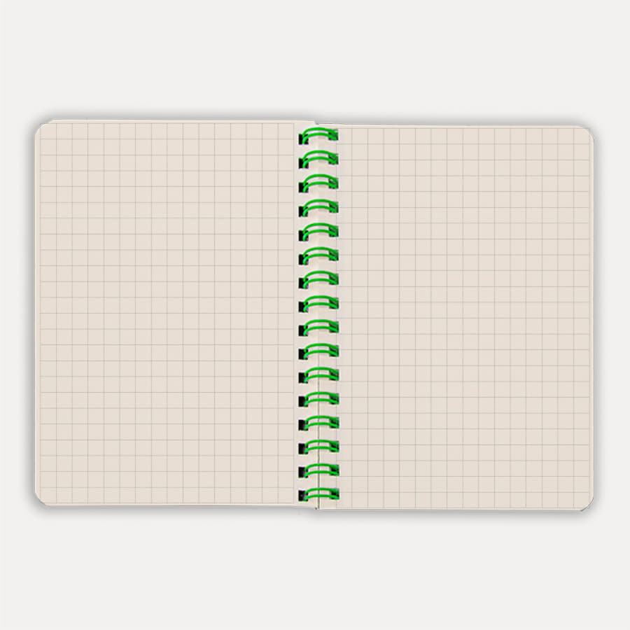 Блокнот на двойной пружине HELIX MINI, 105 х 150  мм, черный с зелёным, блок в клетку, черный, зеленый-5