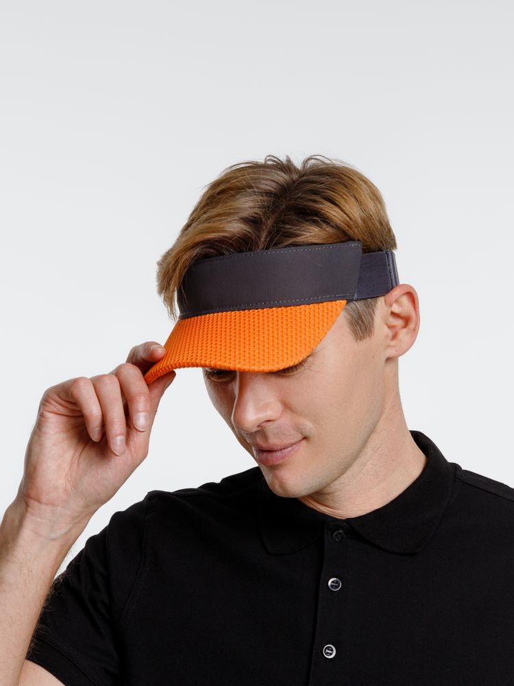 Козырек Grand Slam, темно-серый с оранжевым-4