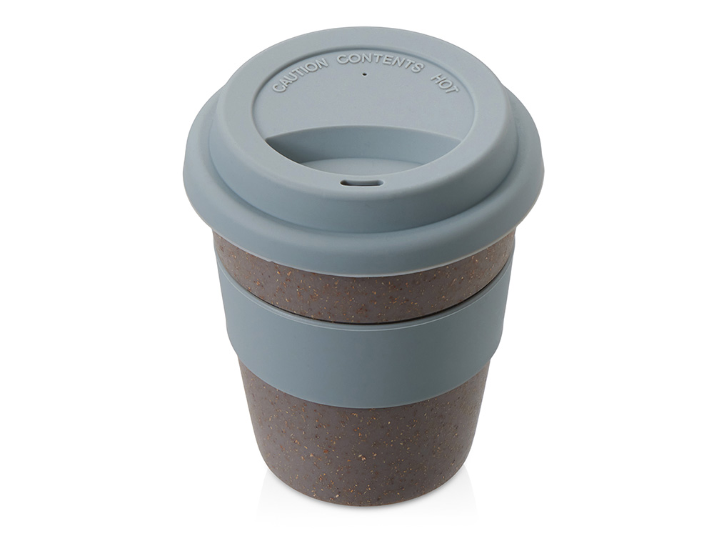 Стакан с силиконовой крышкой Cafe, серый-0