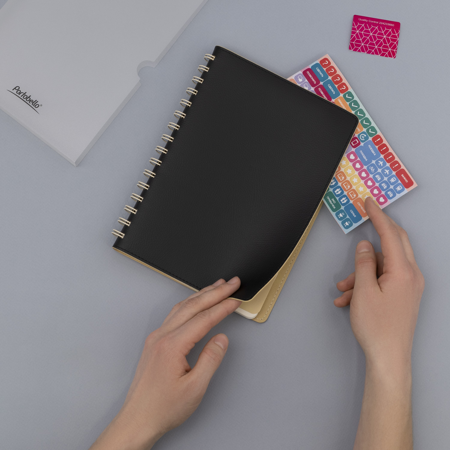 Ежедневник Виста (Vista) недатированный, черный/бежевый-13