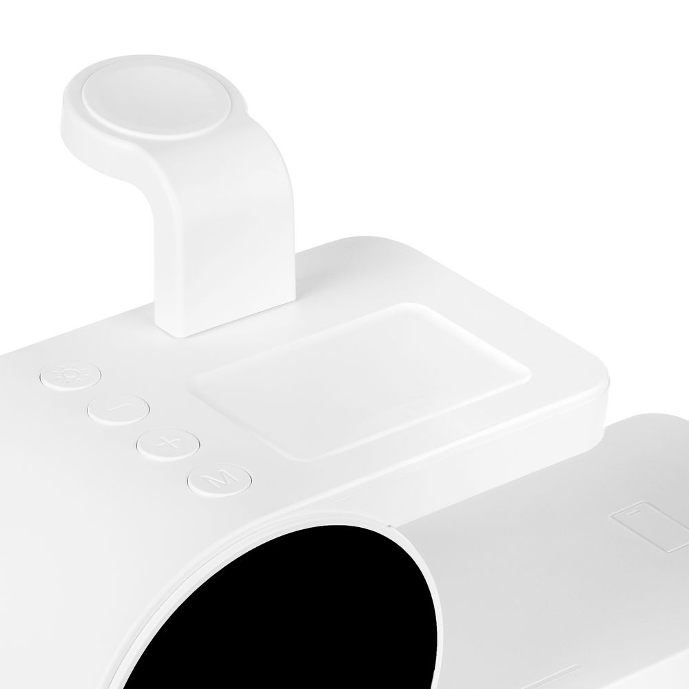 Станция беспроводной зарядки с часами fullStack, белая-3