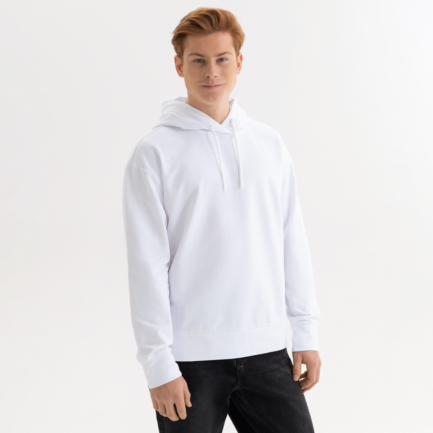Худи с капюшоном, унисекс Алекс (Alex) белый-1