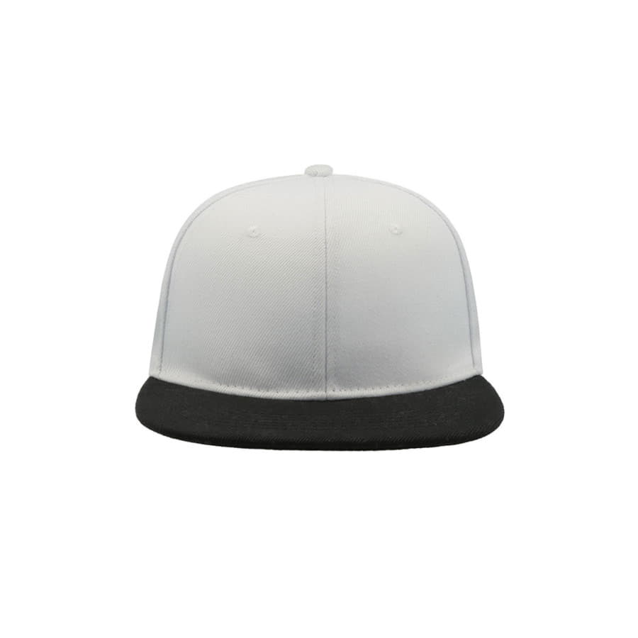 Бейсболка SNAP BACK, 6 клиньев, пластиковая застежка, белый, черный-4