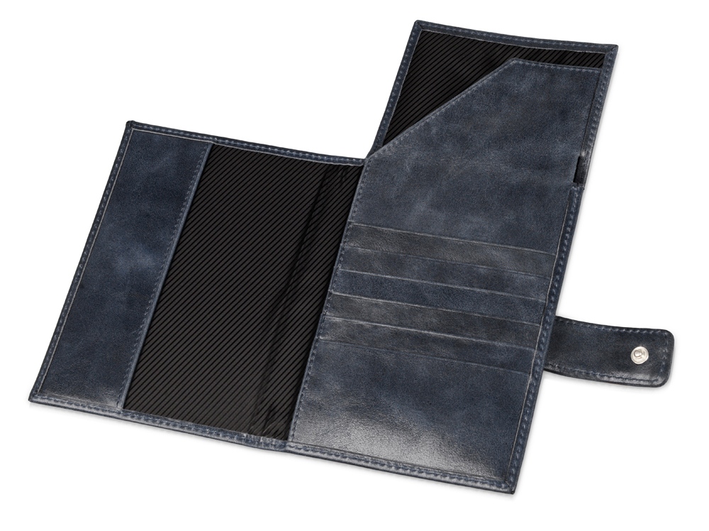 Бумажник путешественника Druid с отделением для паспорта, темно-синий-2