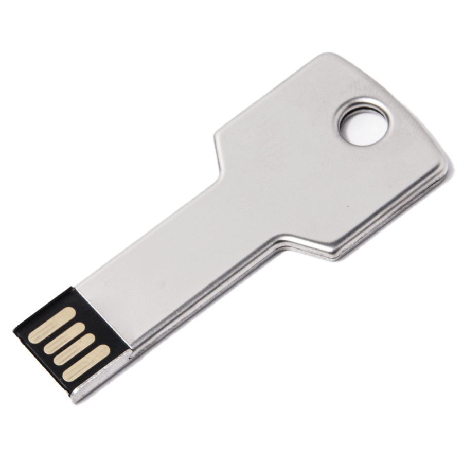 USB flash-карта KEY (16Гб), серебристая, 5,7х2,4х0,3 см, металл, серебристый-0