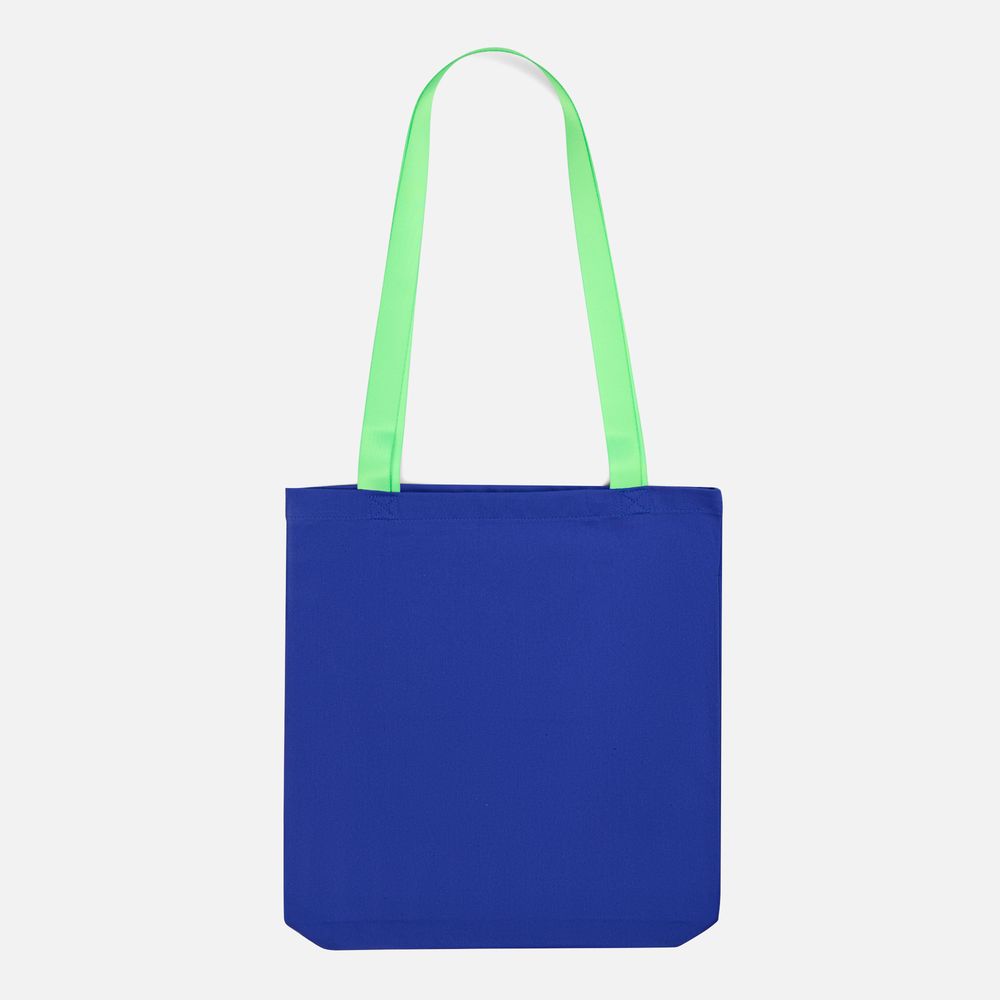 Шопер B4, синий с зелеными ручками-1
