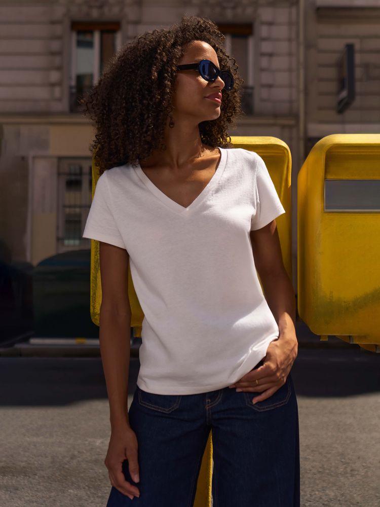 Футболка женская Regent Women с V-образным вырезом, розовая (candy)-3