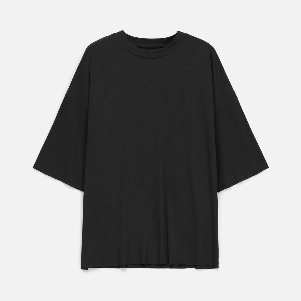 Футболка унисекс оверсайз T1, черная-4