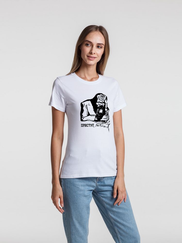 Футболка женская «Приступ лени», белая-4