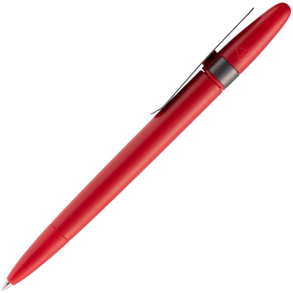 Ручка шариковая Prodir DS5 TSM Metal Clip, красная с серым-1