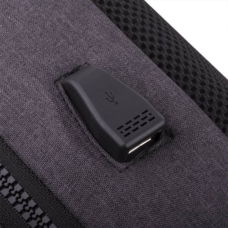 Функциональный рюкзак CORE с RFID защитой, тёмно-серый, голубой-14