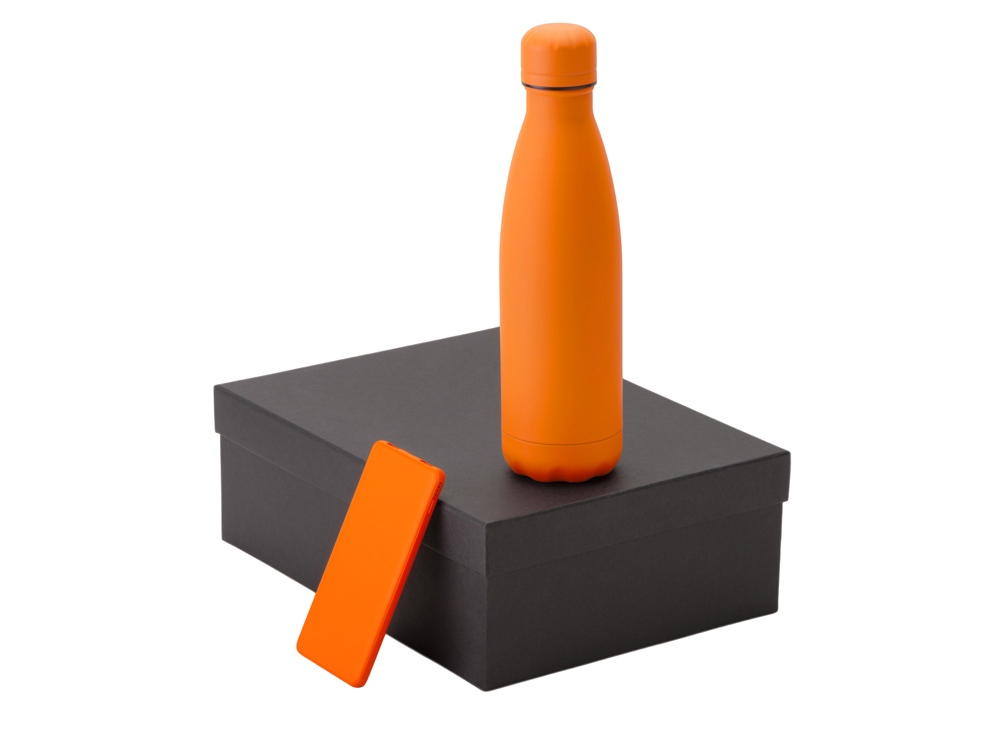 Подарочный набор с термобутылкой и повербанком С1, 5000 mAh, оранжевый-0