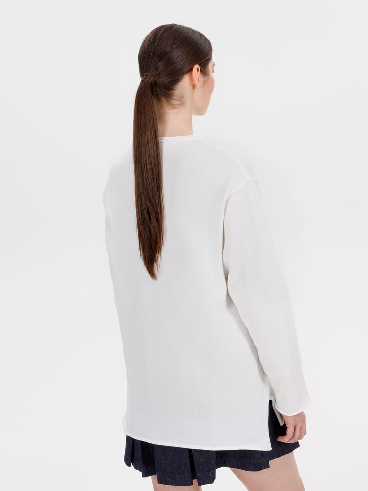 Лонгслив унисекс Siluetti Fuori, молочно-белый-2