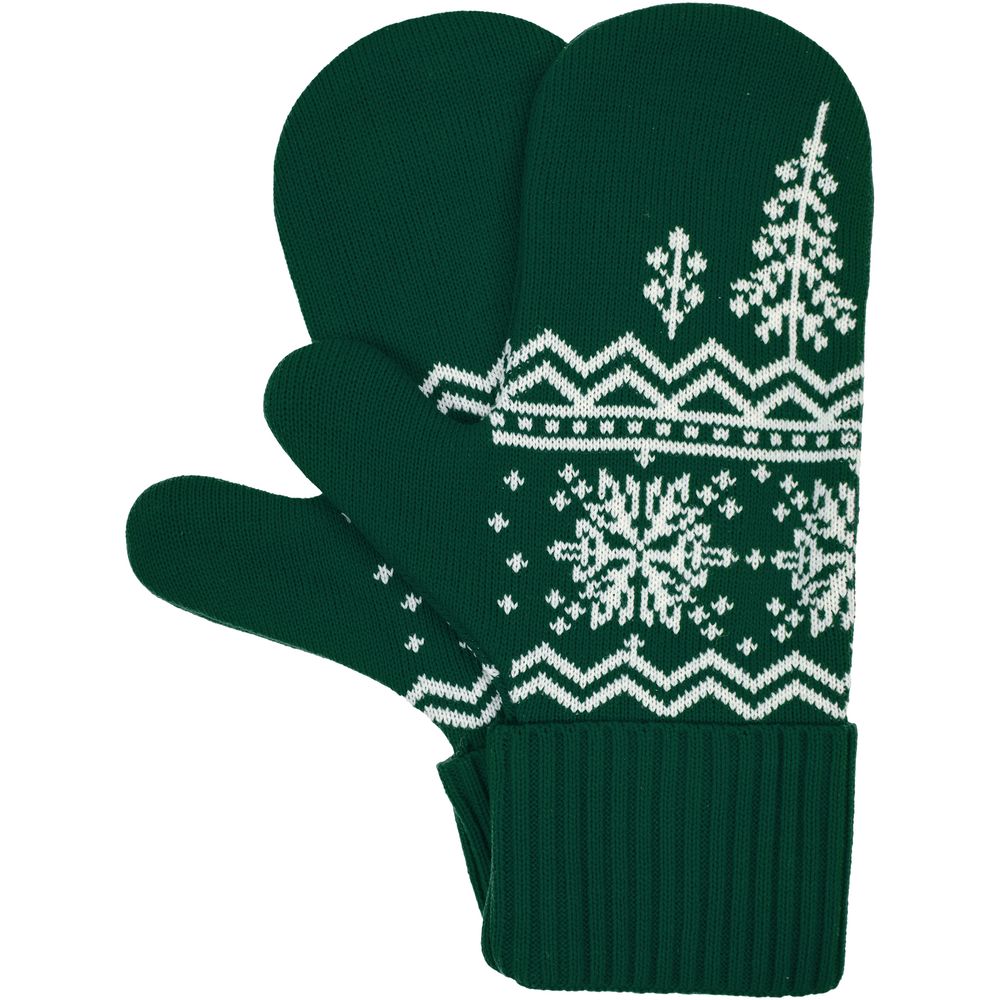 Варежки Elnik, зеленые с молочно-белым-0