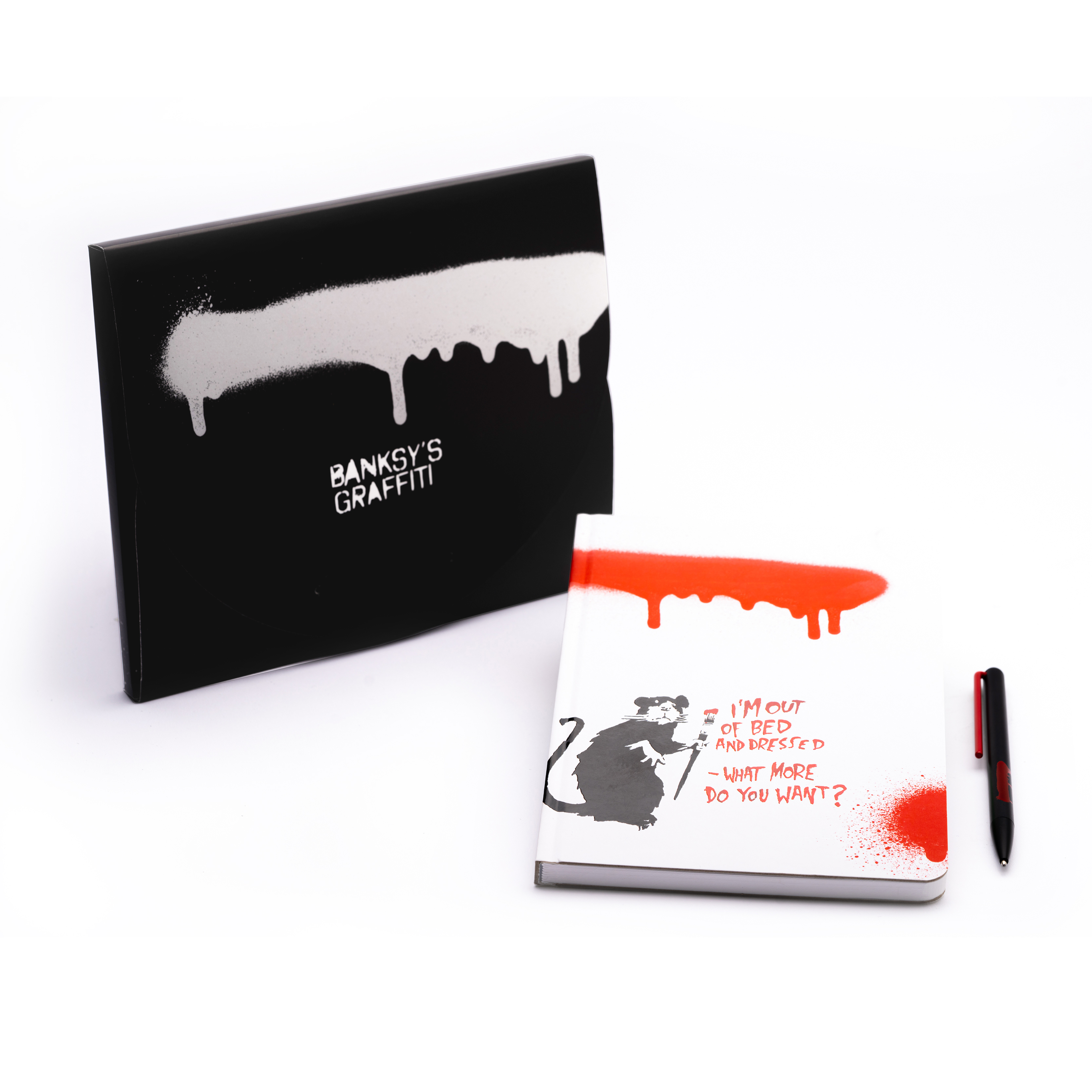 Набор Pininfarina Banksy Крыса: шариковая ручка GrafeeX и тетрадь 14х21см каменная бумага, 64 листа, линованная-1