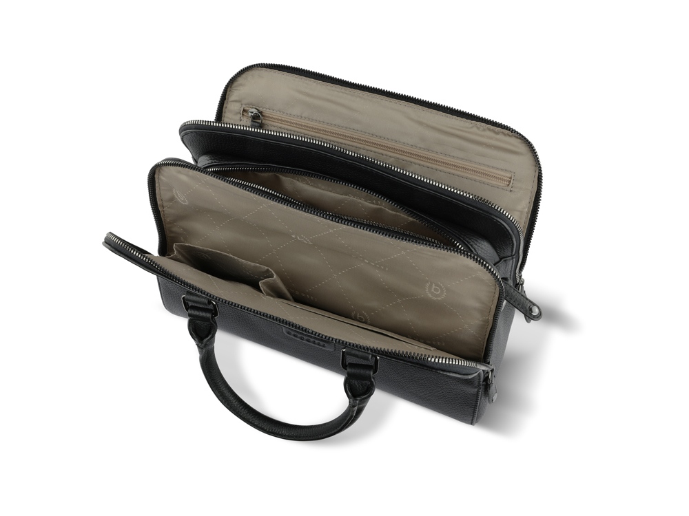 Сумка женская BUGATTI Elsa, чёрная, воловья кожа/полиэстер, 32х13х22 см-4