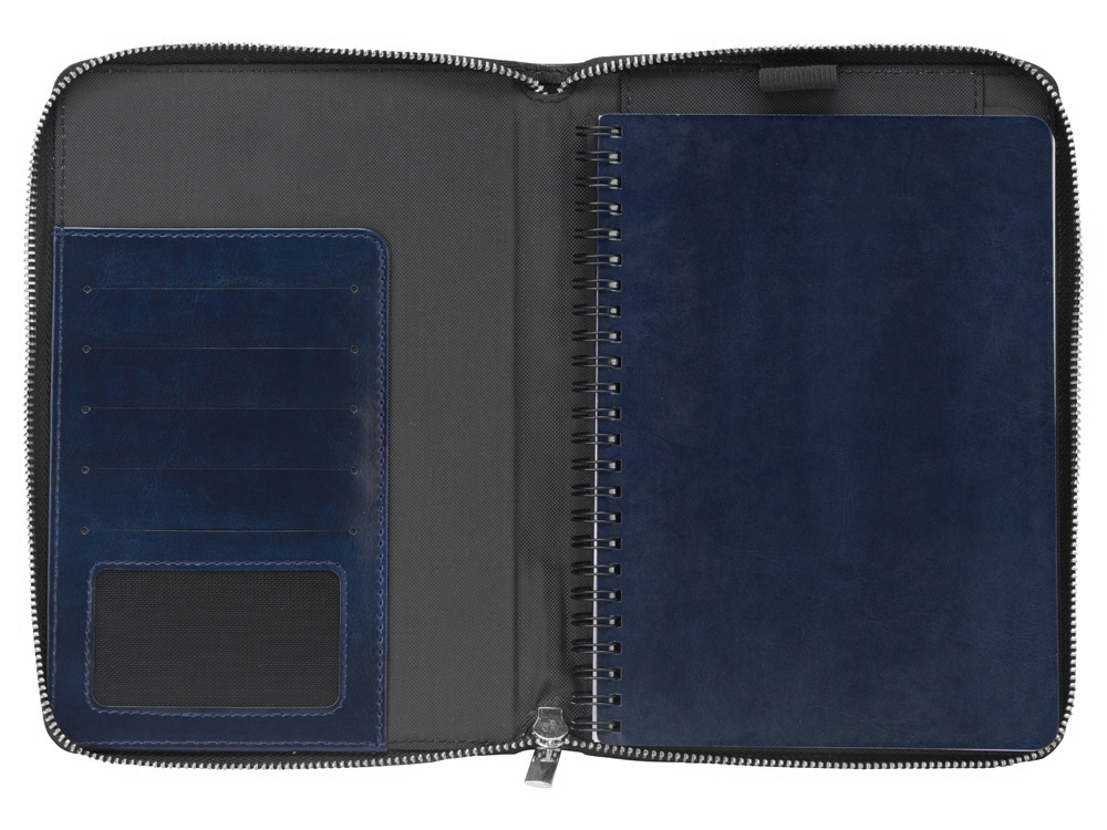Бизнес-блокнот на молнии А5 Fabrizio, 80 листов, темно-синий-6