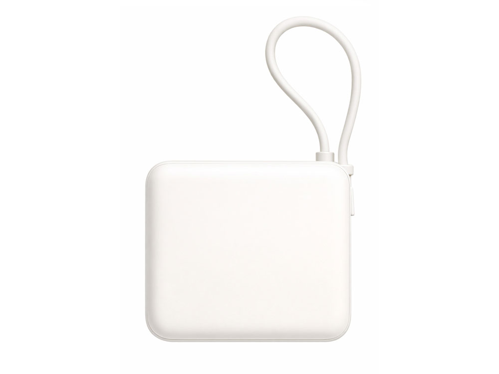 Внешний аккумулятор со встроенным кабелем Liri, QC/PD, 10000 мАч, теплый белый-1