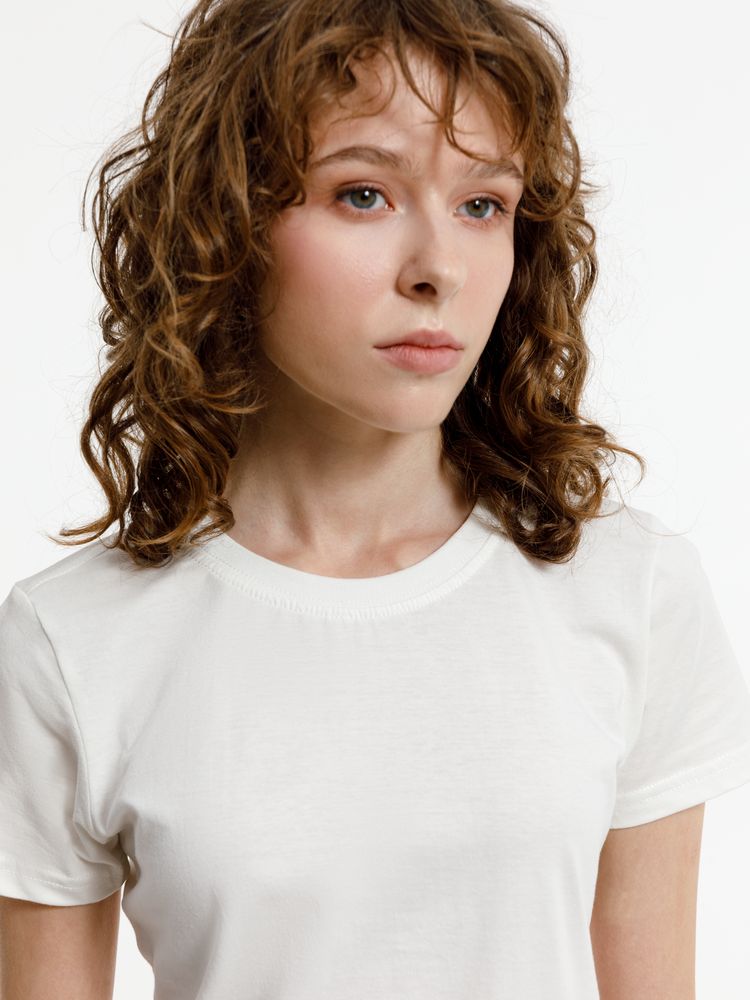 Футболка женская T-bolka Lady, белая (теплый оттенок)-4