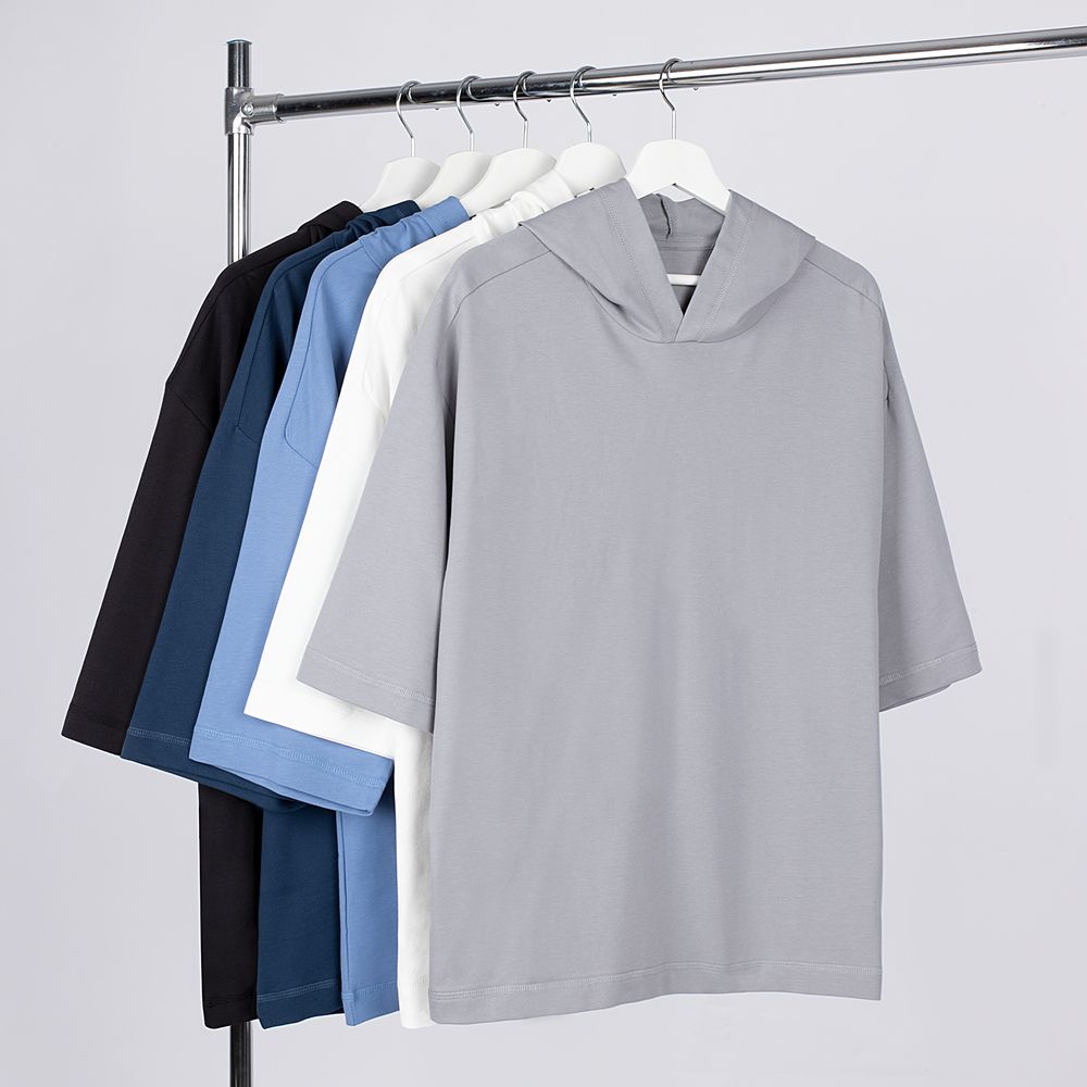 Футболка оверсайз унисекс с капюшоном Neofit, синяя-3