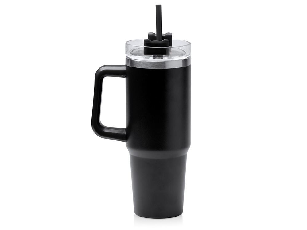 Термокружка Крэнстон с двойными стенками из переработанной нержавеющей стали, черный-0