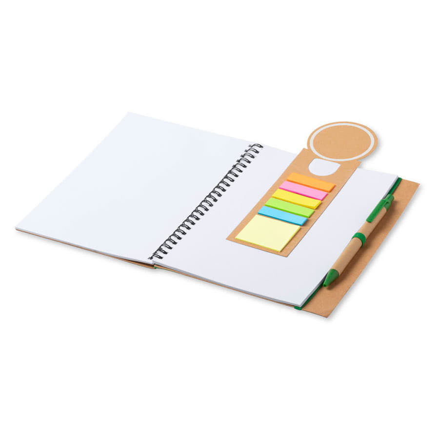 Закладка для книг со стикерами BLASCO, рециклированный картон, бежевый-1