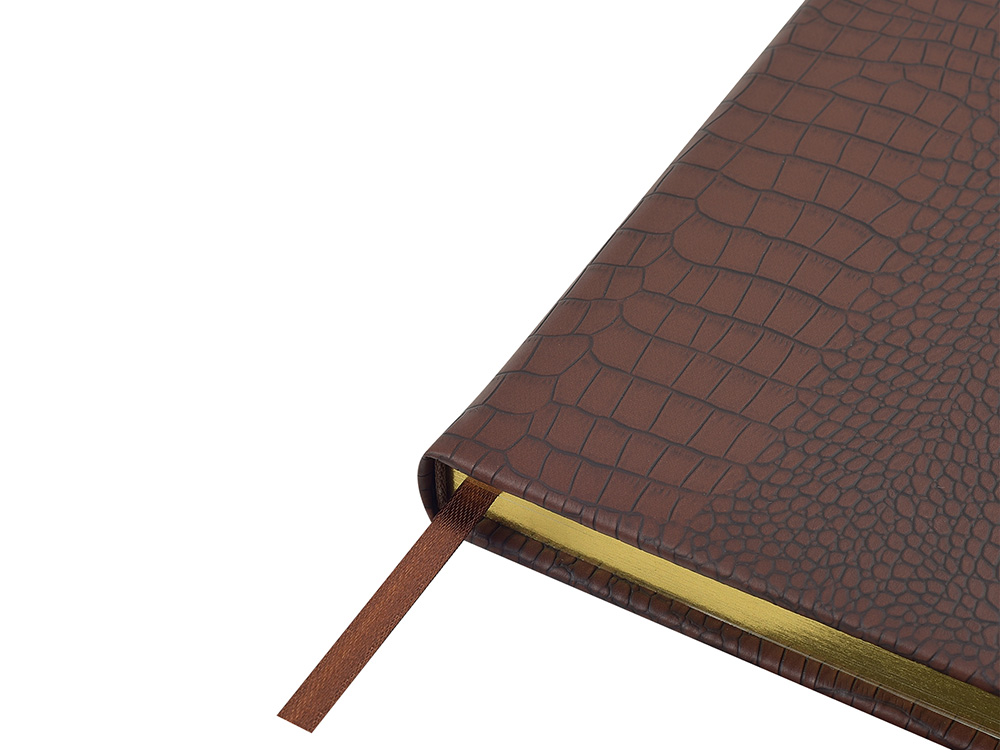 Ежедневник недатированный А5 Amazonia, коричневый с золотым обрезом-3