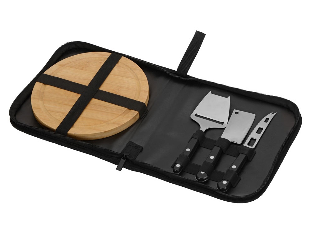 Набор для сыра с приборами Fabrizio, черный-3